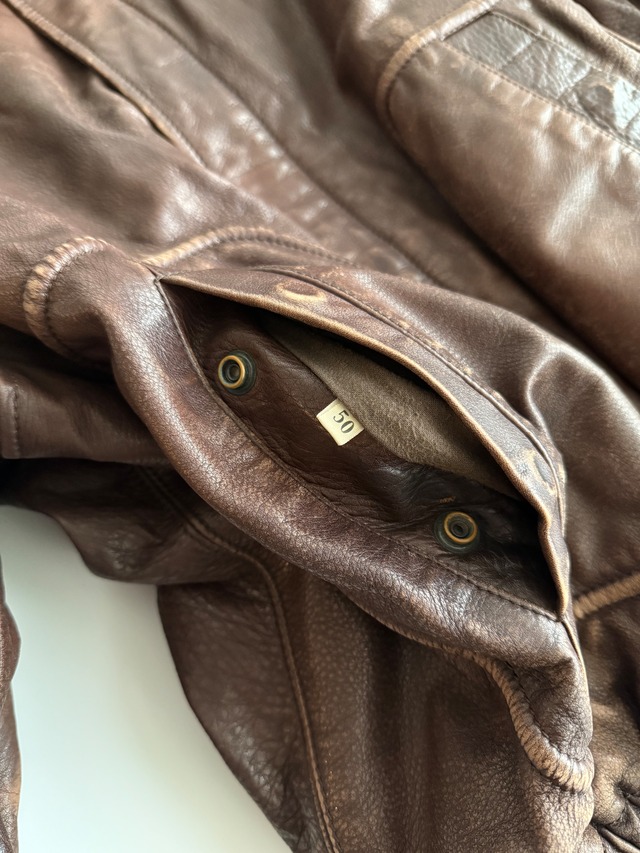 1980s GIORGIO ARMANI CHIN STRAP LEATHER JACKET