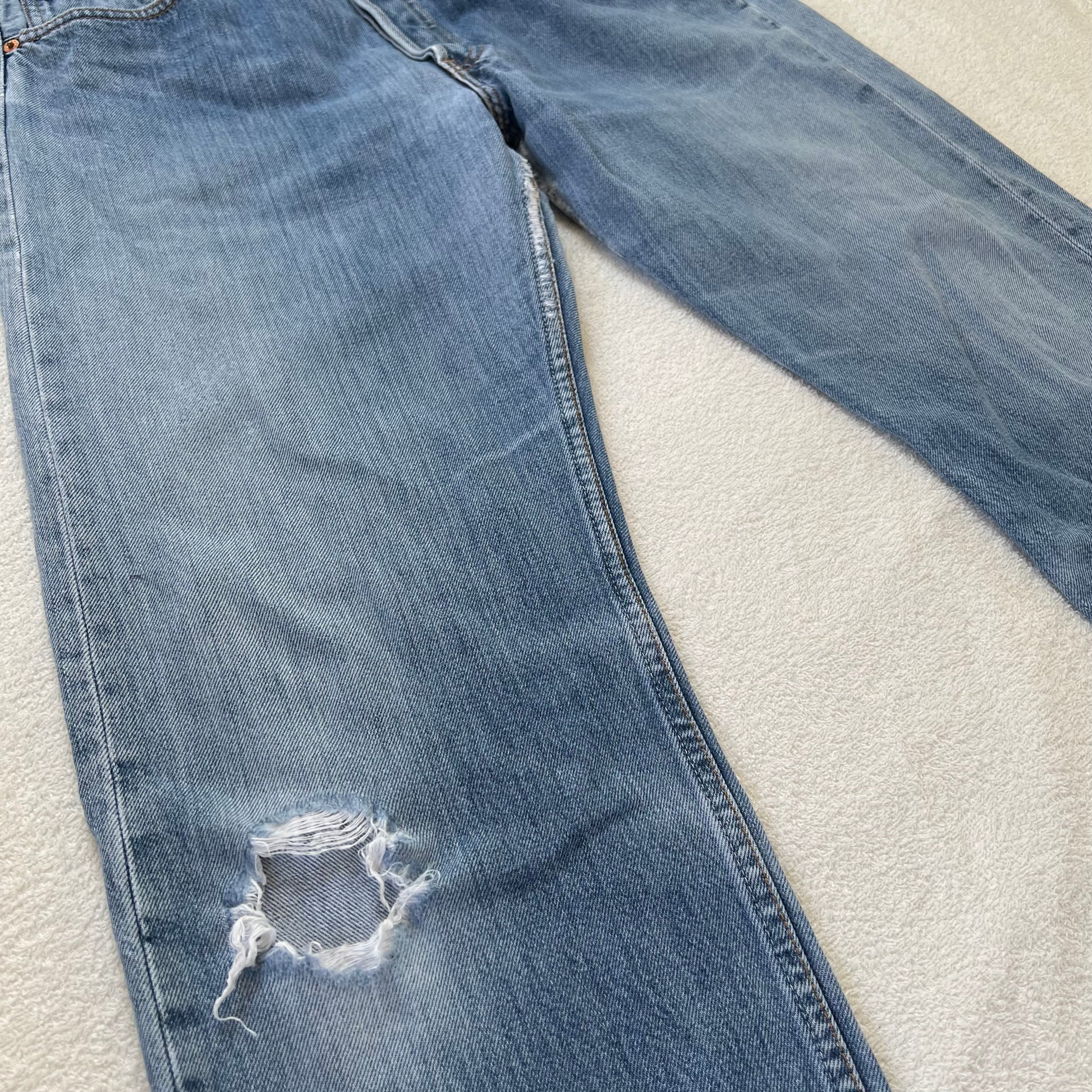 Levi's 501 USA製 W34 リーバイス ダメージ デニム ライトブルー