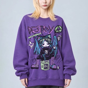 パープルガールグラフィック オーバーサイズスウェット(ruf_03295)