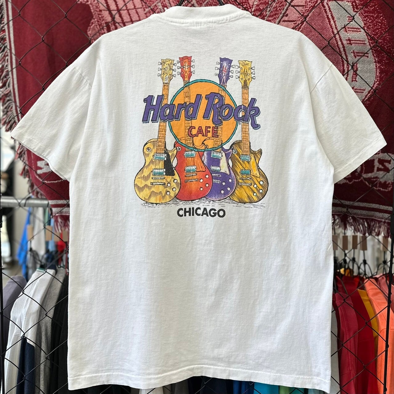 USA製 90s エンボス加工 オーバーサイズ  Tシャツ シングルステッチ