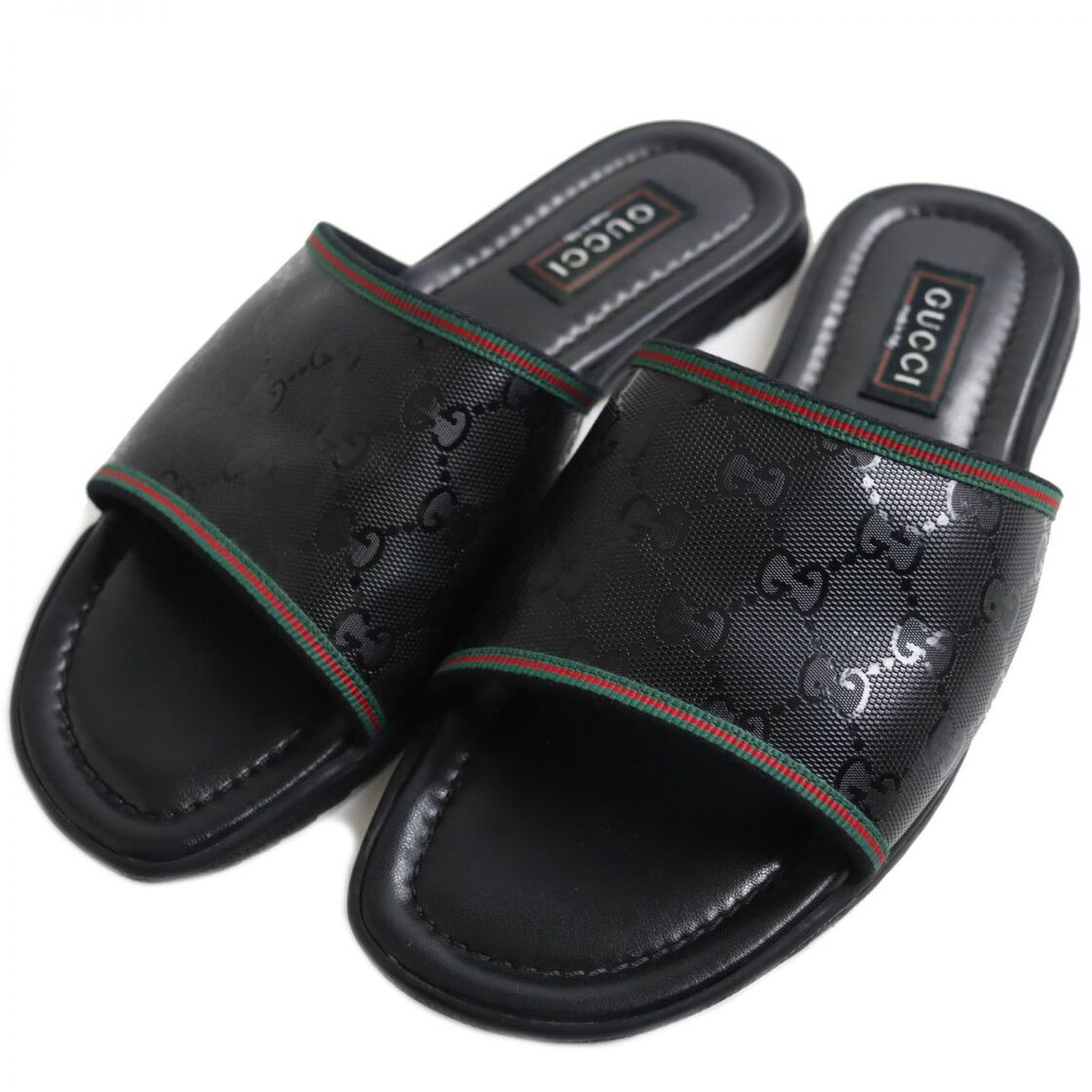 極美品○GUCCI グッチ 236613 GG柄 ウェブライン シャワーサンダル 