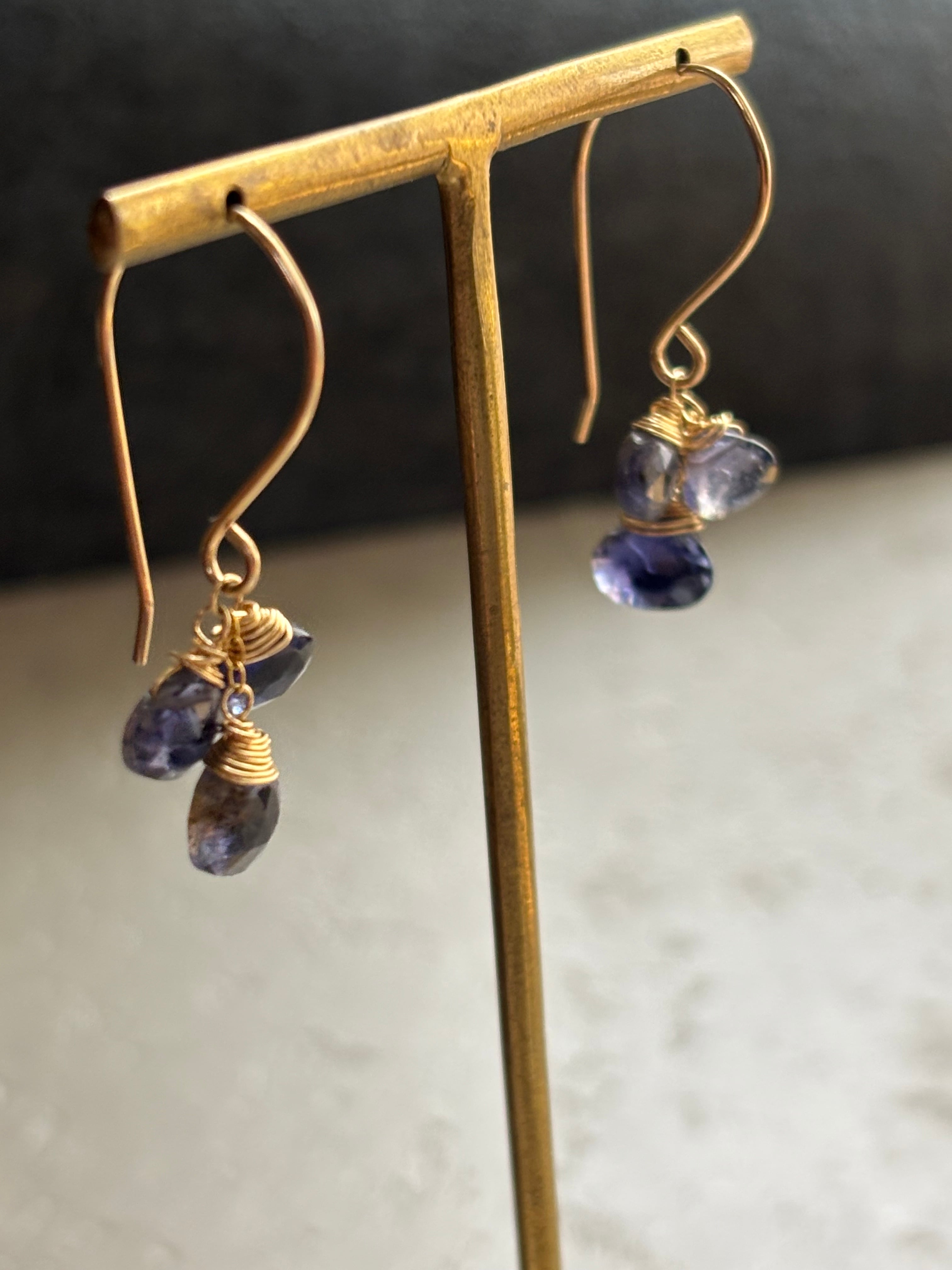 14kgf アイオライトのピアス 天然石 14kgf》アイオライトのピアス | mellow PLU