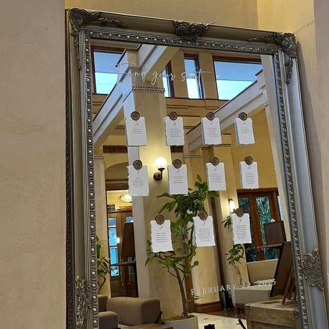 Design D ウェルカムミラー ステッカー 結婚式 ウェディング カッティングシート