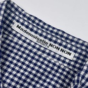 Mademoiselle NON NON sports マドモアゼルノンノン ギンガムチェック 長袖シャツ /ブルー×ホワイト レディース