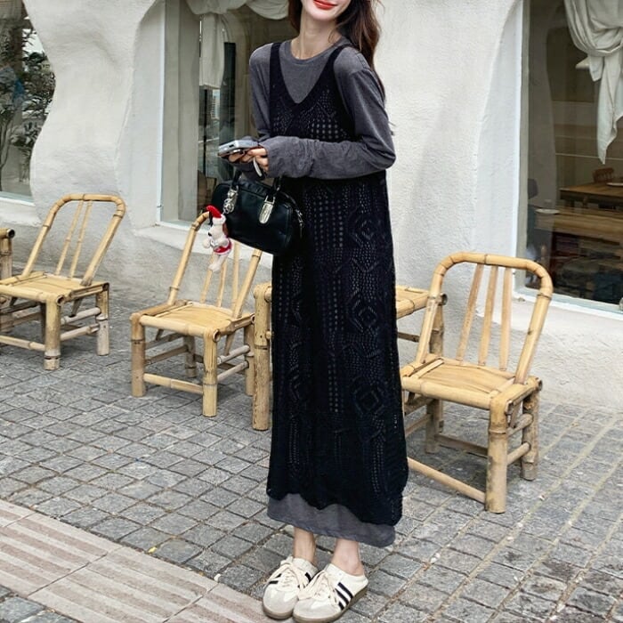 カットオフ ワンピース 2色有★大人コーデ おしゃれ 上品 可愛い 018b1c632bc42d4084c7822a68f403