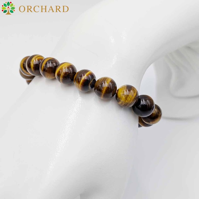 天然石 ラバー製 サイズフリー タイガーアイ ブレスレット 内径17cm メンズ レディース 勇気と成功