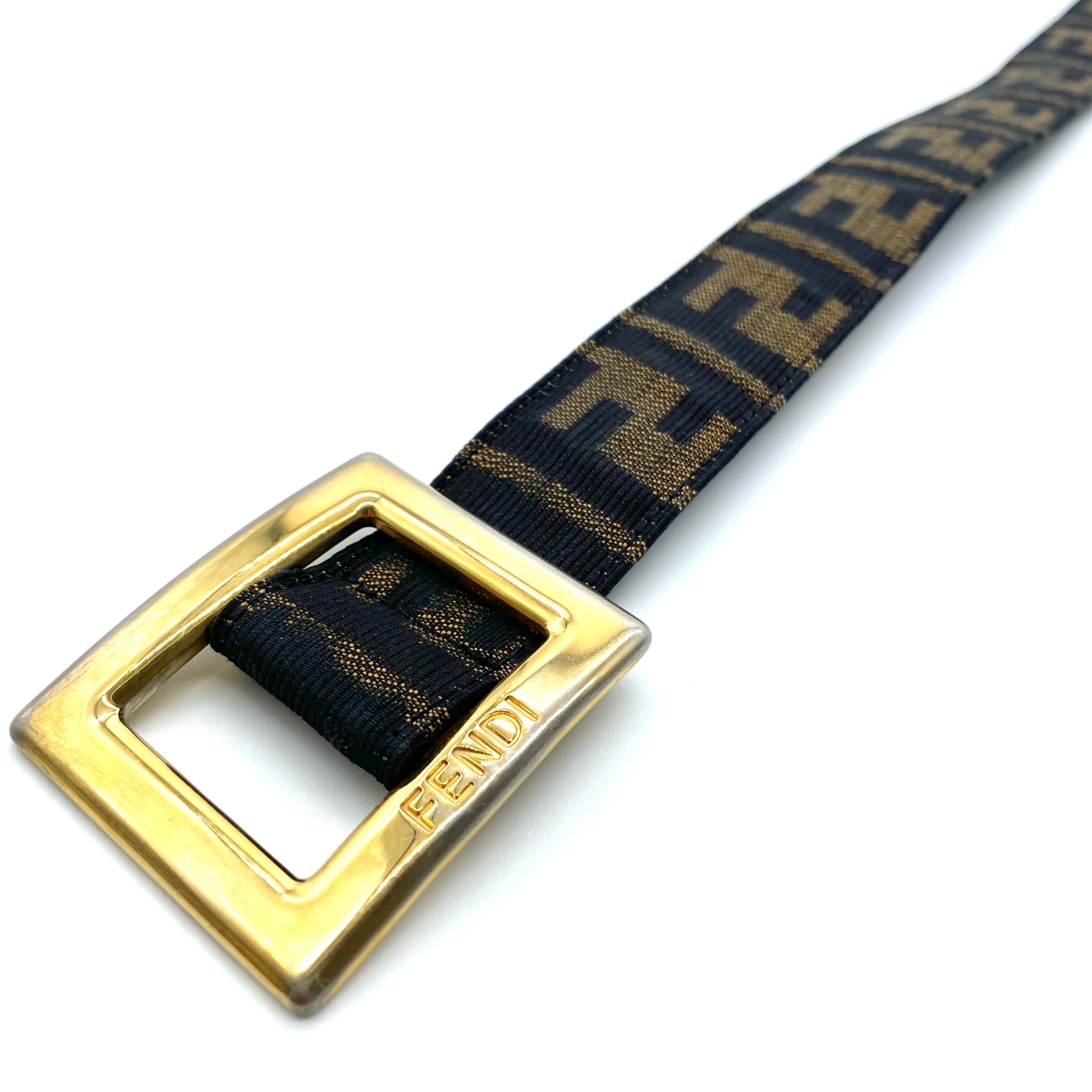 FENDI Zucca Belt フェンディー ズッカ柄 ゴールドバックル ベルト  