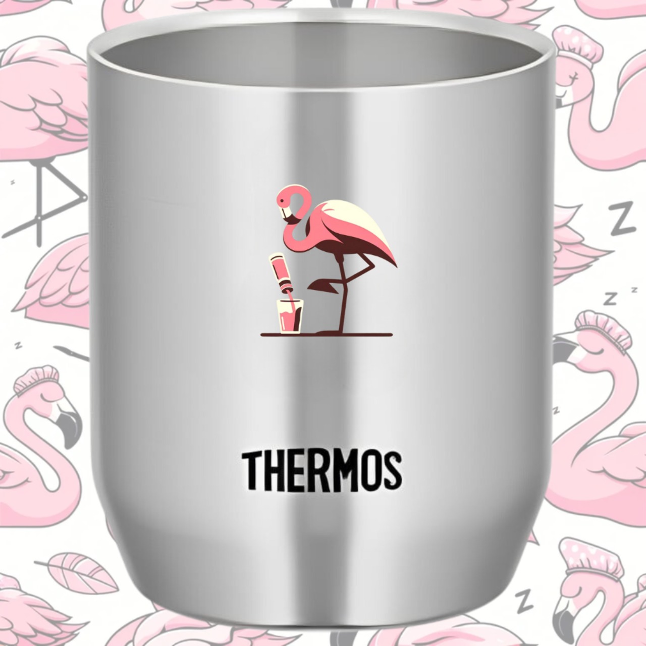 Thermos Tumbler -フラミンドリンキング 真空断熱カップ 280ml 4099