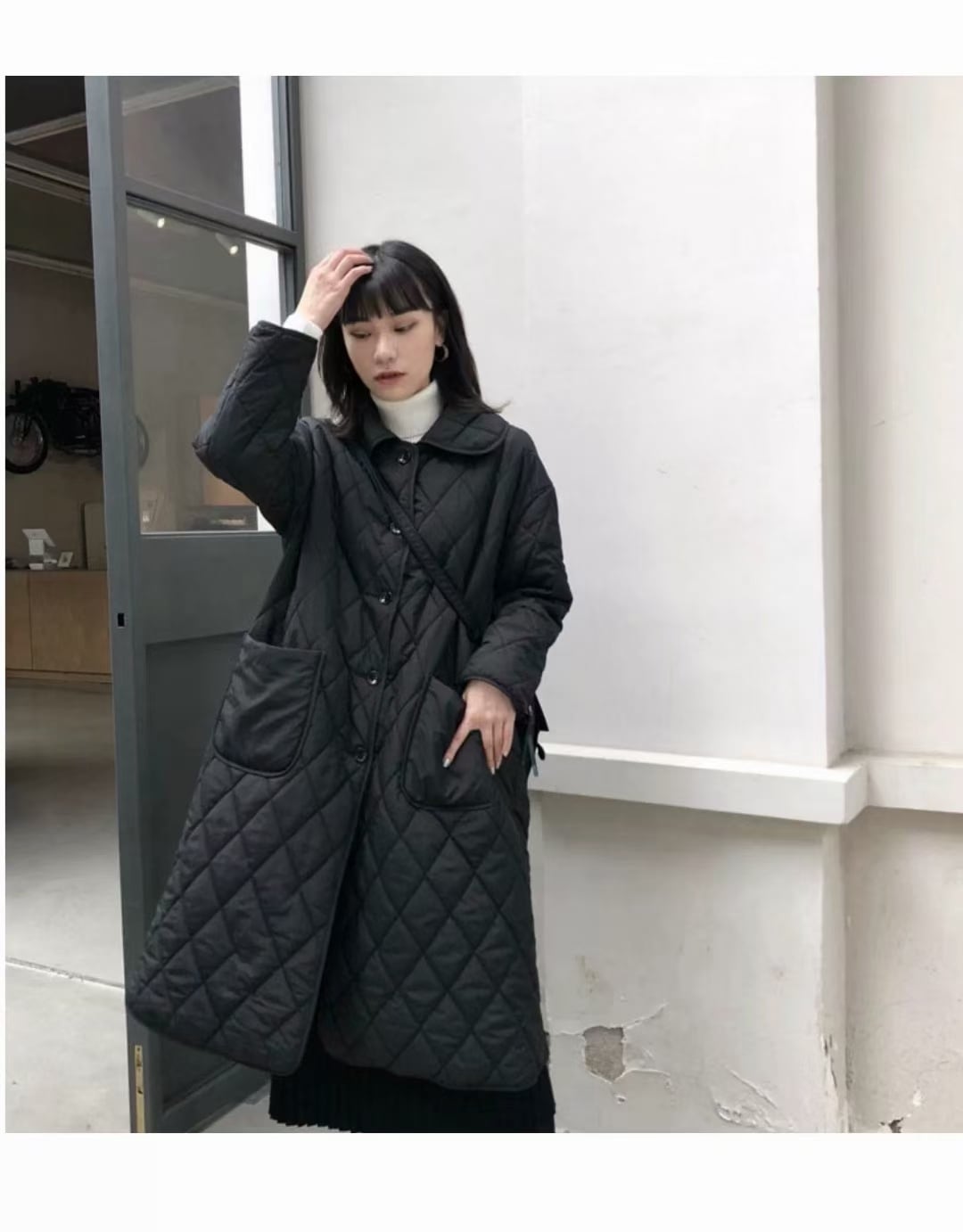 キルティングロングコート　ASF212010-15