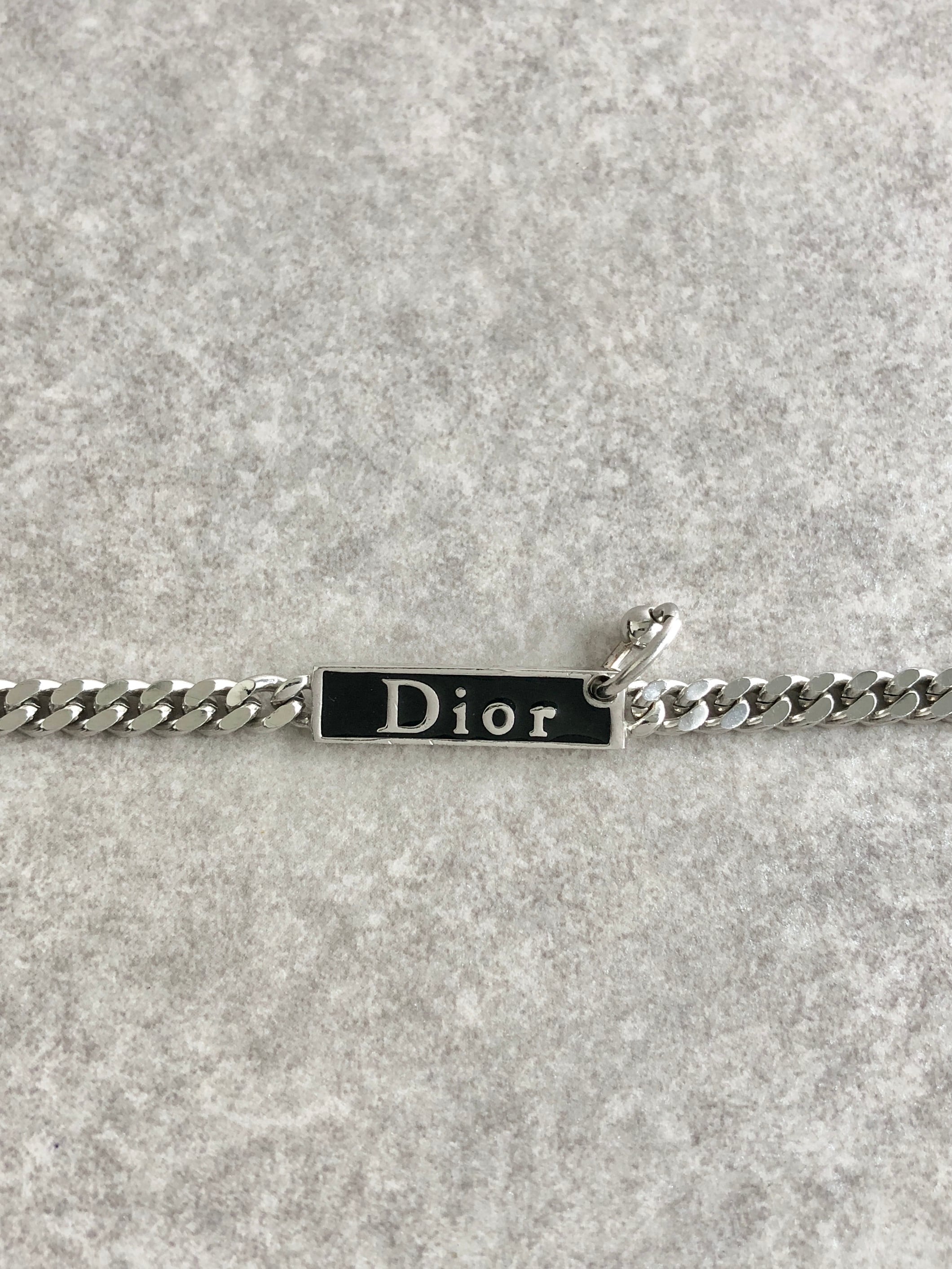 ディオール  ブレスレット シルバー  Dior ロゴプレート付きブレスレット Christian Dior クリスチャン ディオール ブレスレット シルバー ロゴ