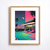 LA Down Town Night｜ロサンゼルスの夜景を切り取ったヴィンテージフォトポスター｜ネオンが映える都会的インテリアを演出A2ポスター