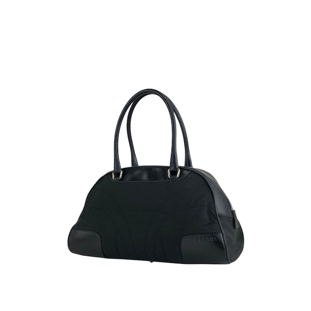 PRADA プラダ ボストンバッグ ブラック トライアングルロゴ ナイロン レザー vintage ヴィンテージ オールド mh4xag
