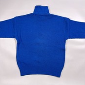 80s 90s I.S. ISSEY MIYAKE アイエス イッセイミヤケ リブ編み ハーフジップ ウール ニット セーター 9/ブルー系 レディース ビンテージ