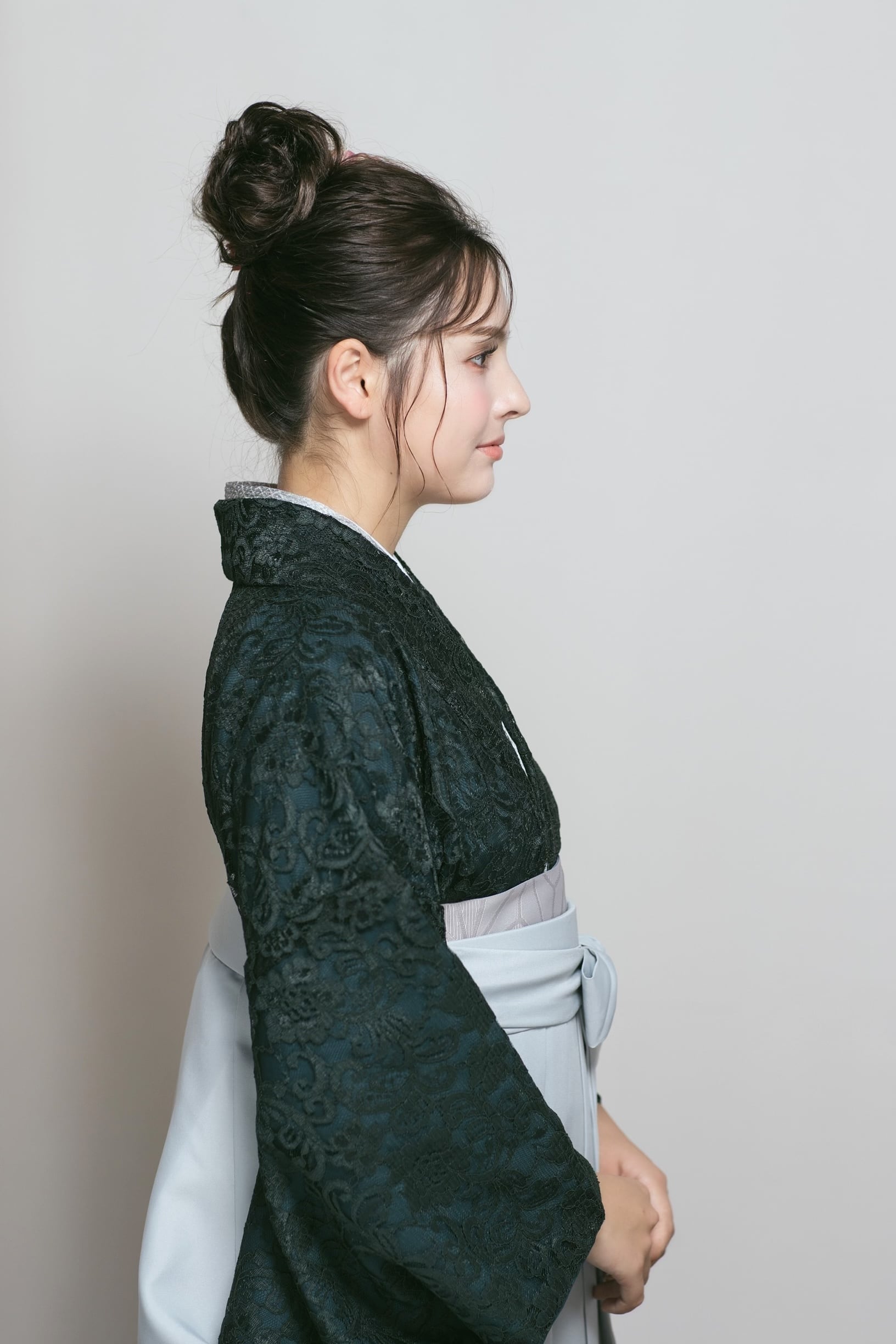 Kimono Sienne 卒業式袴3点セット 総レース二尺袖 ダーク