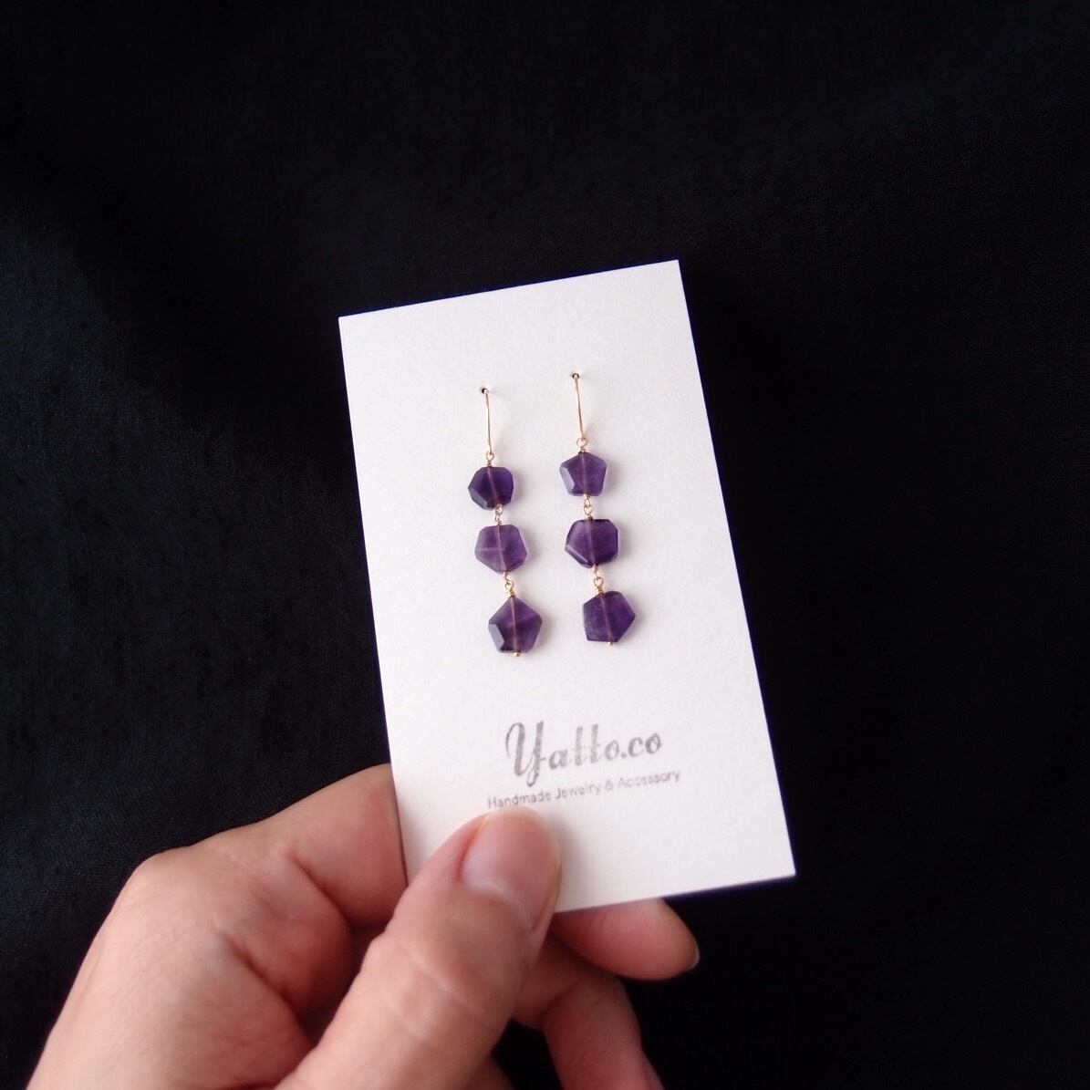 【K14gf】Amethyst/アメシスト・モビールピアス