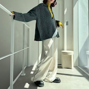 スキッパーオーバーKnit/チャコール
