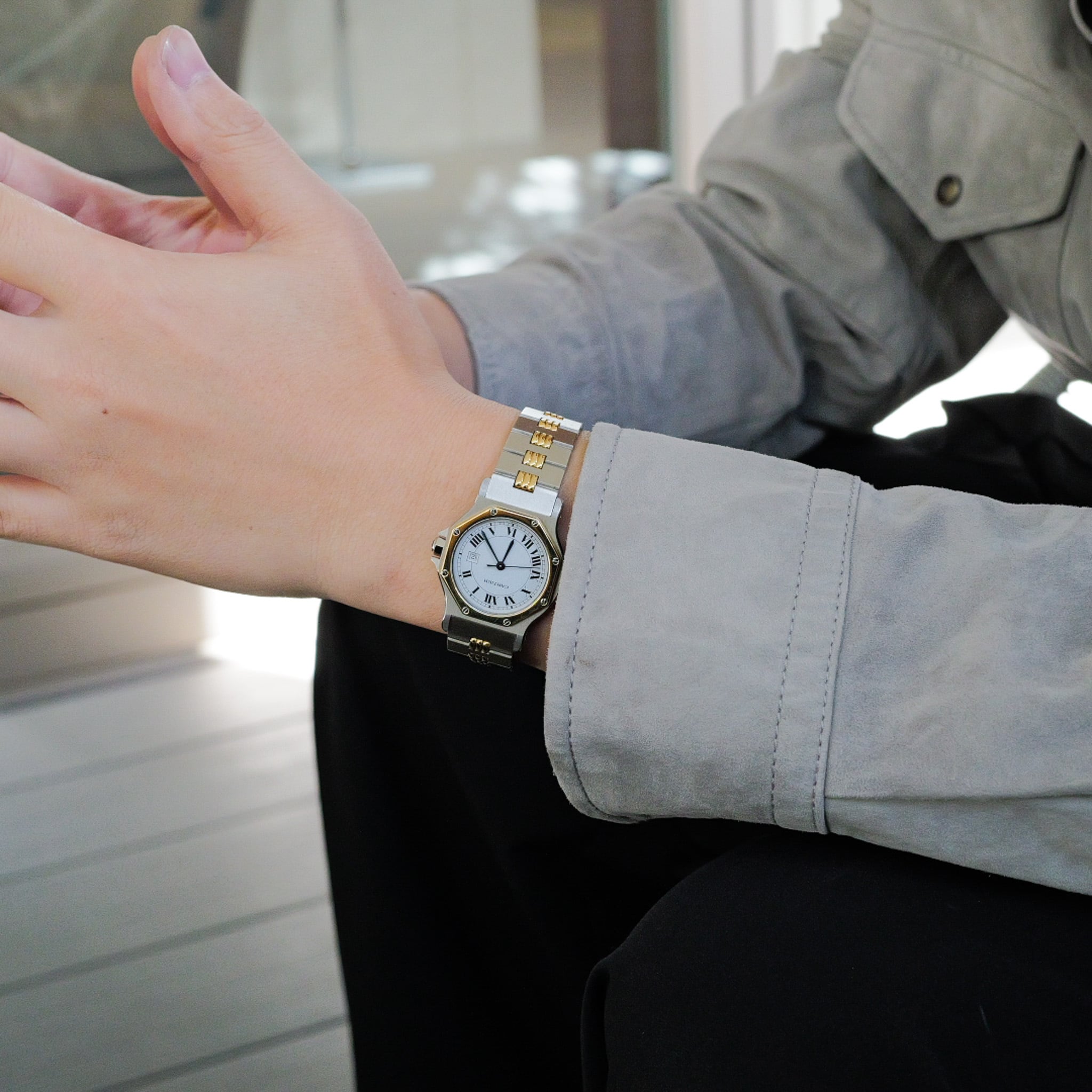 カルティエ サントスオクタゴン LM ゴドロン コンビ 自動巻き 初期型