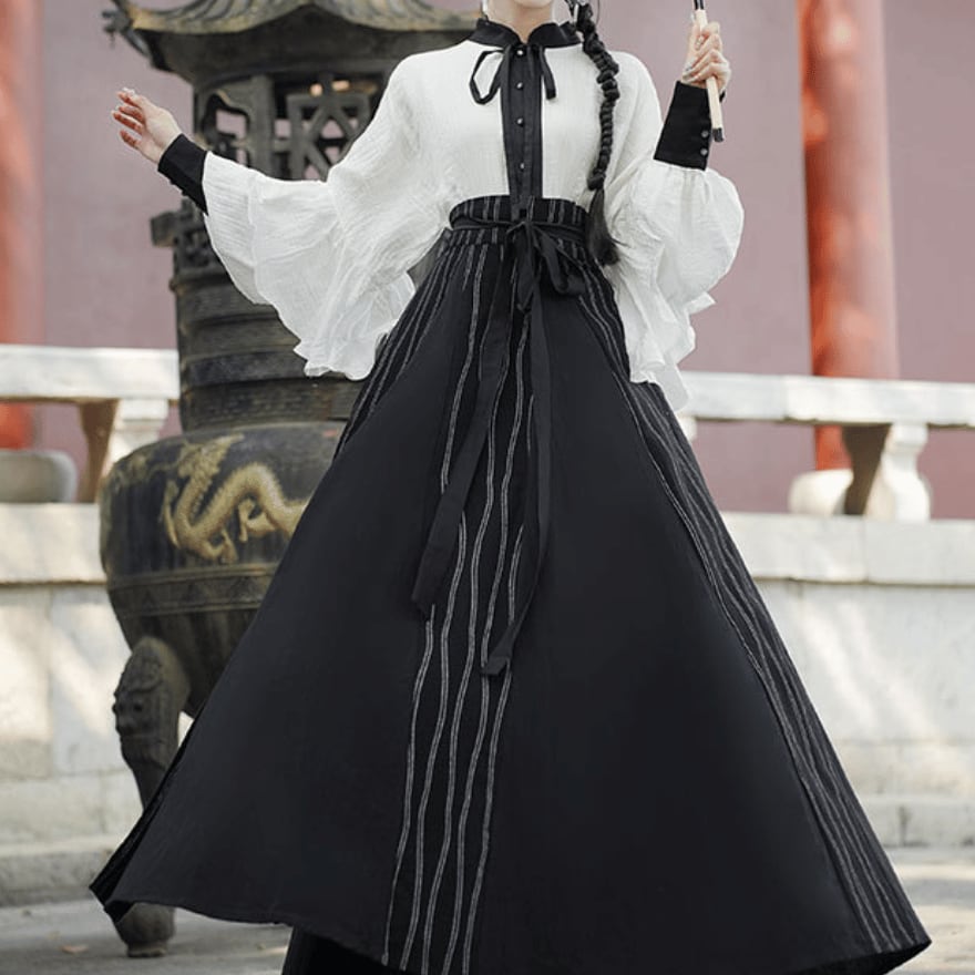 サブカル 服 地雷系 通販 中華ロリータ ロングスカート フレアスカート チャイナ風 ガーリー 甘め インディーズ量産