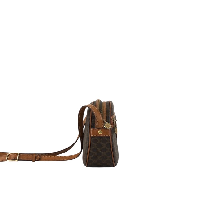 CELINE セリーヌ マカダム ショルダーバッグ ブラウン ブラゾン型押し PVC vintage ヴィンテージ オールド 6vn8af