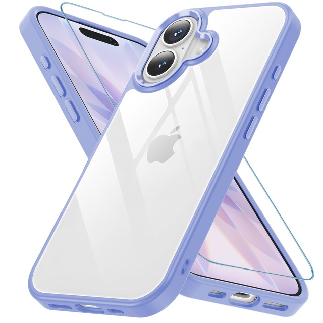 AXAG iPhone 17 用 ケース ガラスフィルム付き アイフォン 17 用 ケース 耐衝撃 黄変防止