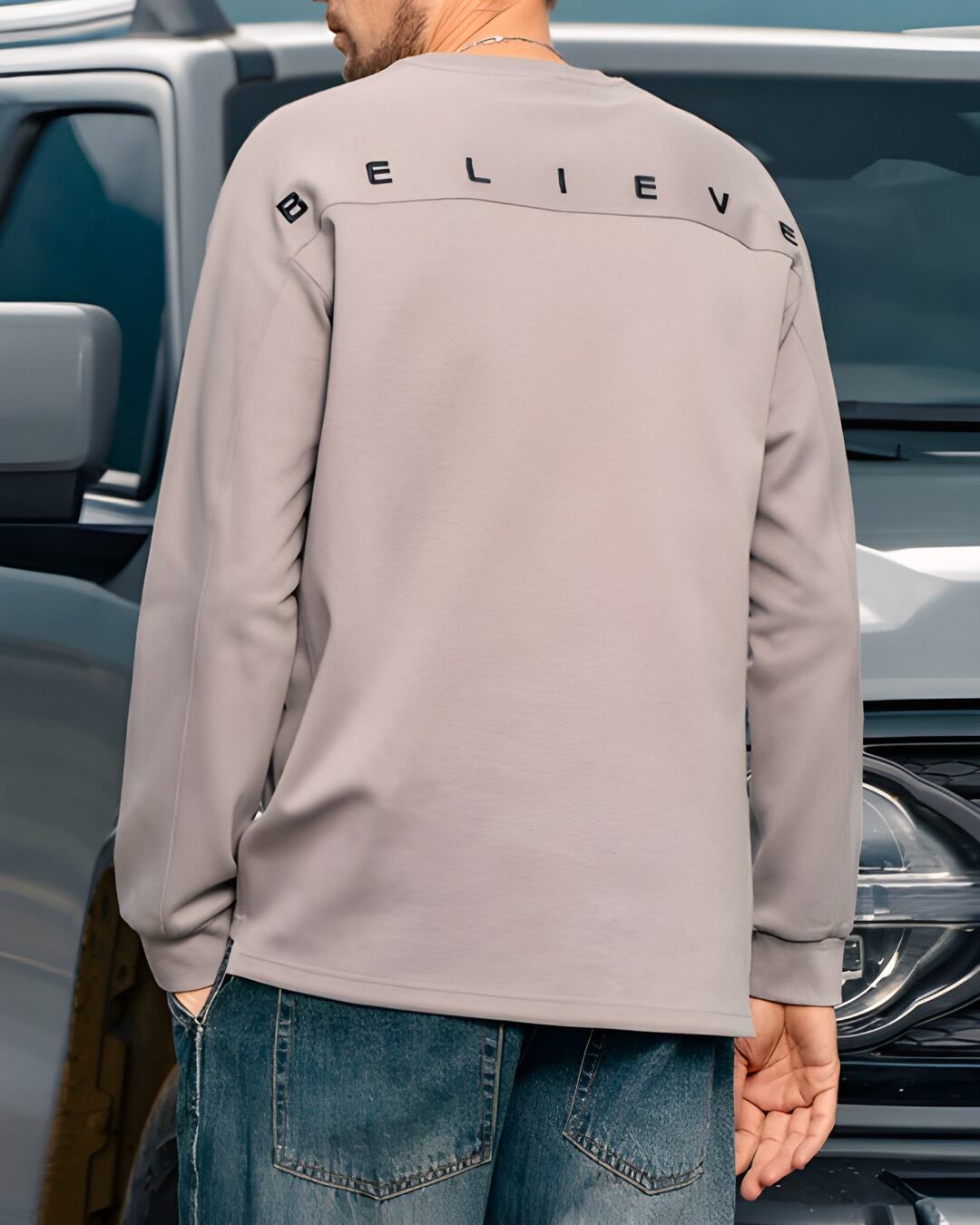 バックロゴデザイン ロングスリーブTシャツ 5色 E0161