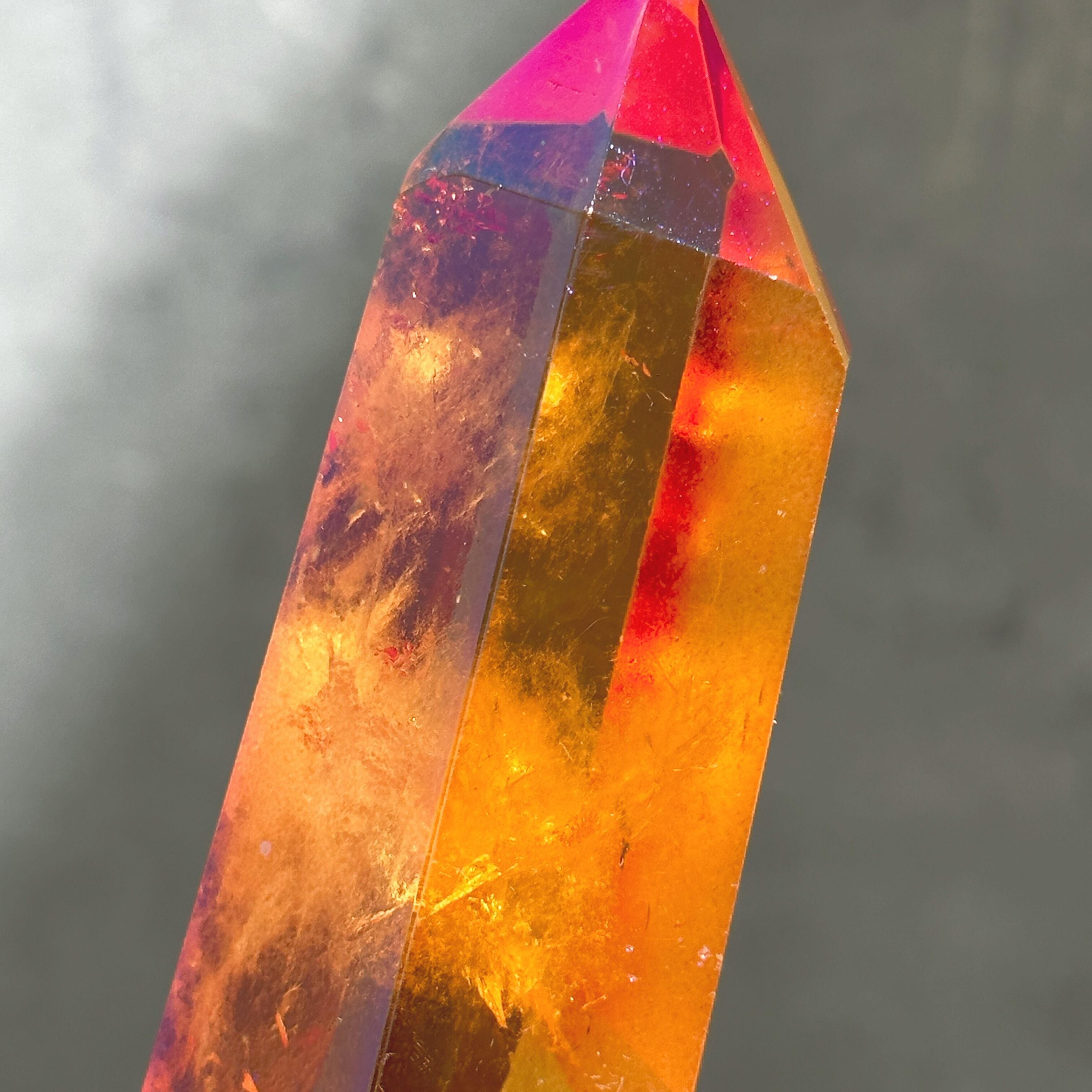 透明感◎オレンジオーラクォーツ タワー13◇ Orange Aura Quartz