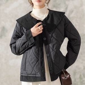 BLACK DOLL COLLAR PADDED JACKET 1color M-15058