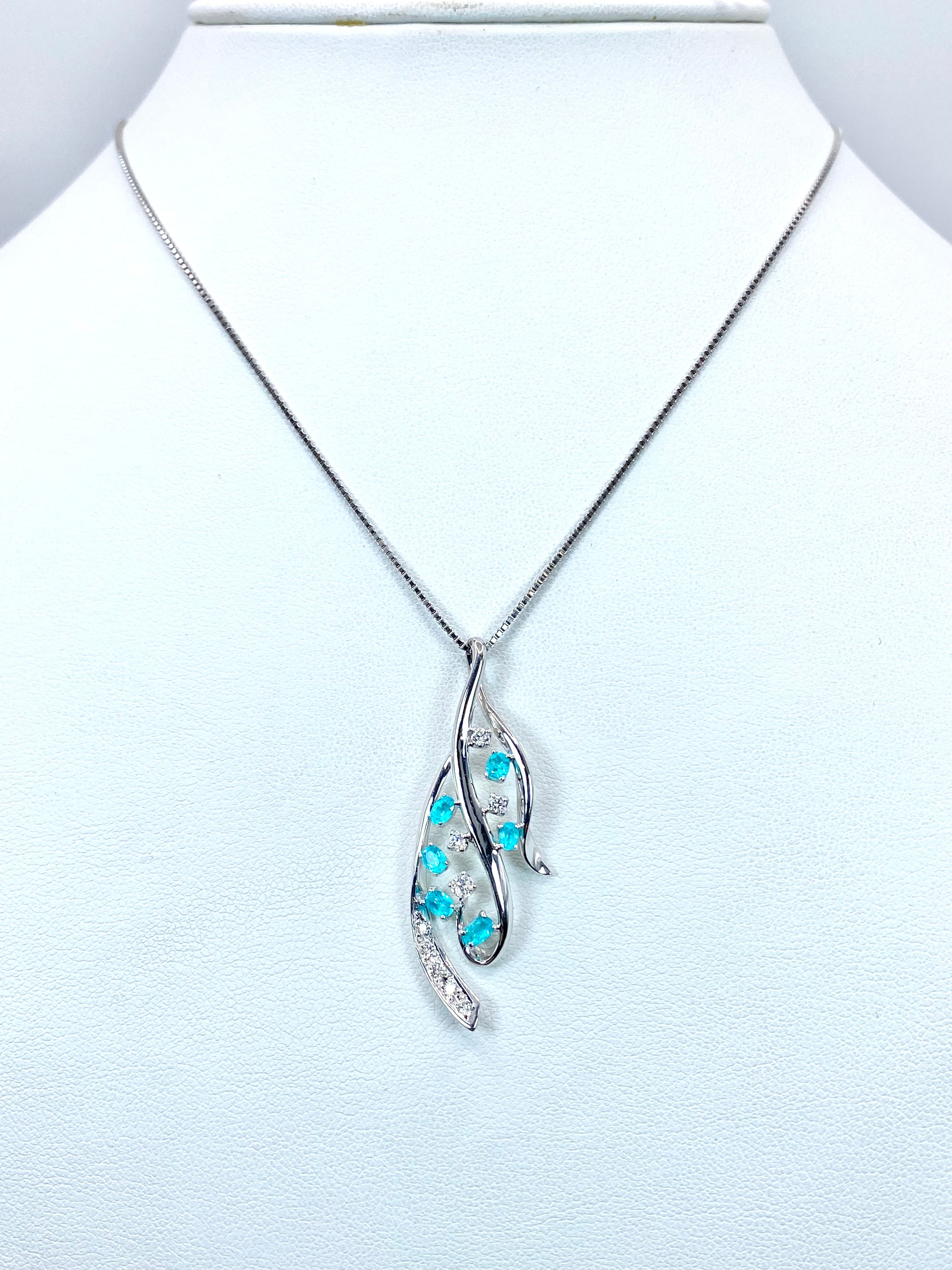 『専用です』天然パライバトルマリン ダイヤモンド計0.43ct K18WG パライバトルマリン 計0.50ct / ダイヤモンド 計0.70ct K18WG（P.WG