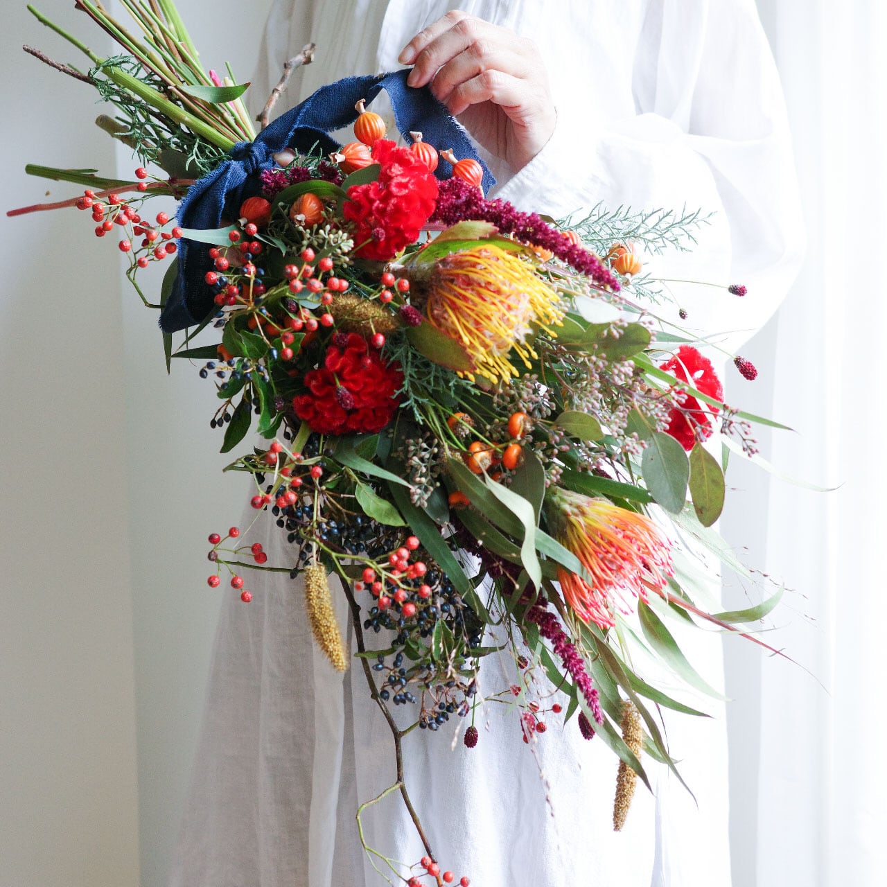 秋の実り 秋色満点ハーベストスワッグ Lサイズ ☆予約受付中、10月中旬  