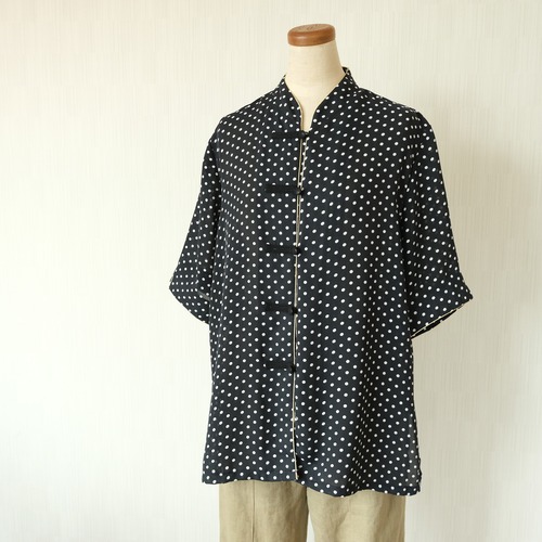 チャイナ半袖ブラウス