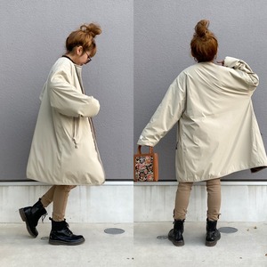 2way多機能ソフトリバーシブルボアouterlongホワイト×ブラウン