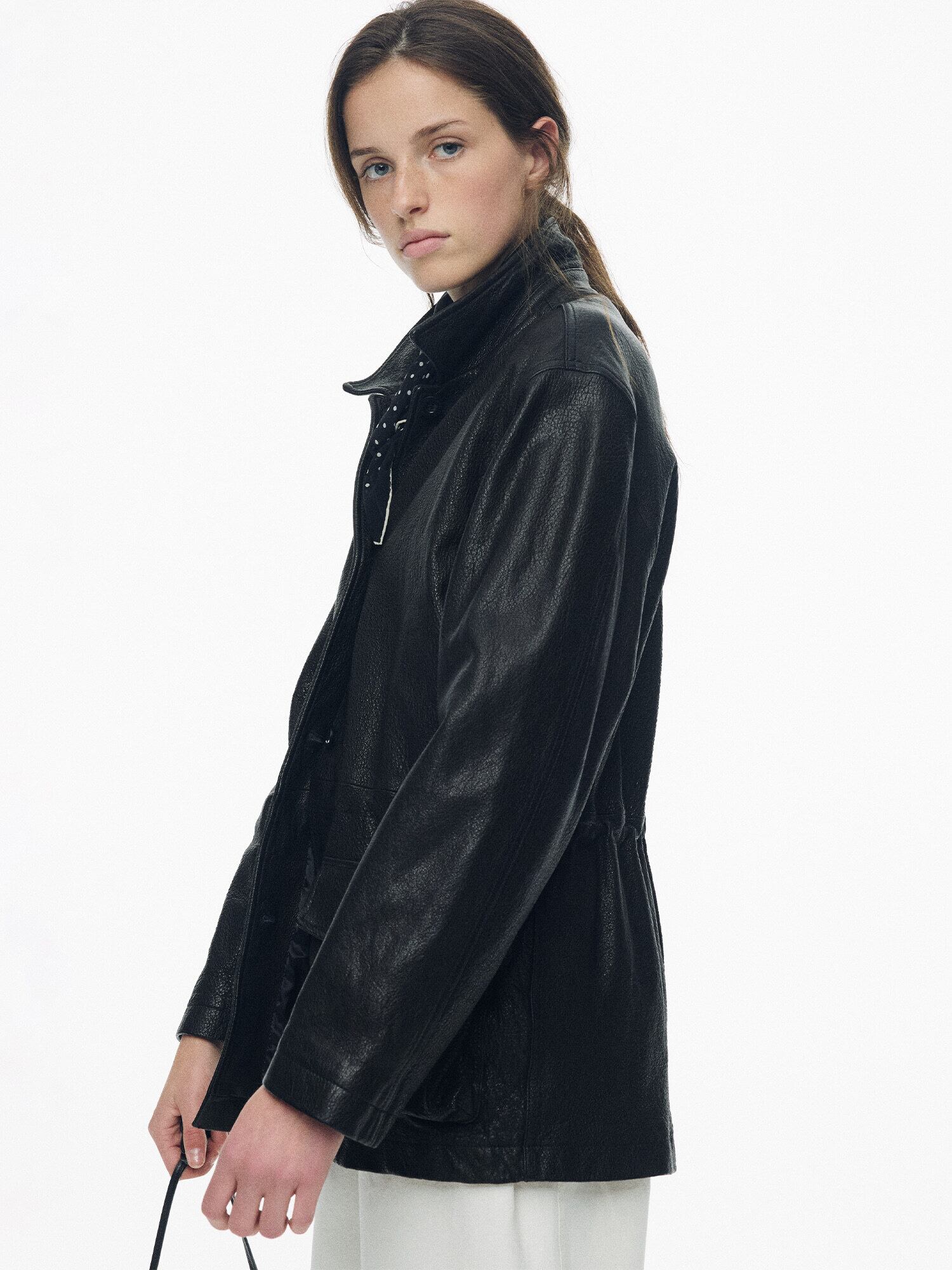 NOTHING WRITTEN] Arden leather jacket (Black, W) 正規品 韓国