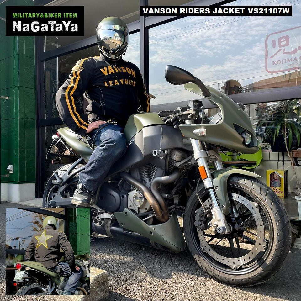 バンソン VANSON 防寒 ウインター シングル ライダースジャケット ワン