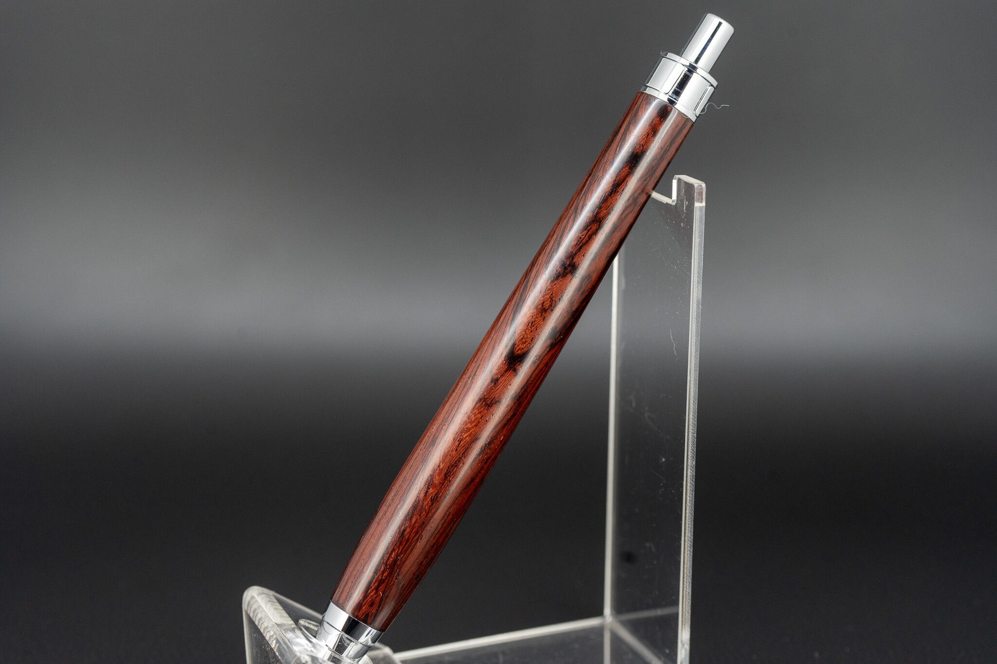 東洋のローズウッド】 縞紫檀 朱雀杢 特上 silver ⅯP | 木軸ペン工房