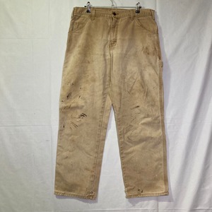 00s Dickies ダックペインターパンツ ワークパンツ カーキ ペイント W34 L30 W88cm ペンキ ヴィンテージ ディッキーズ アメカジ 90s