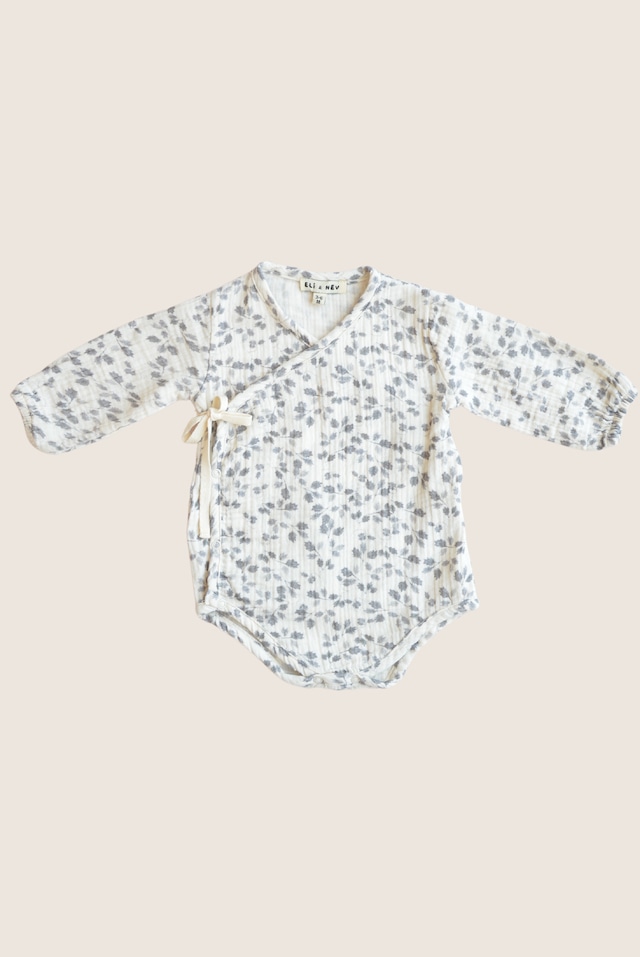 ELi&Nev SIENNA BODYSUIT - Leaves patten ボディースーツ　ロンパース　前開きロンパース　日本未入荷　海外子供服　ナチュラルコーデ　ベビー服　ベビーギフト　出産祝い　