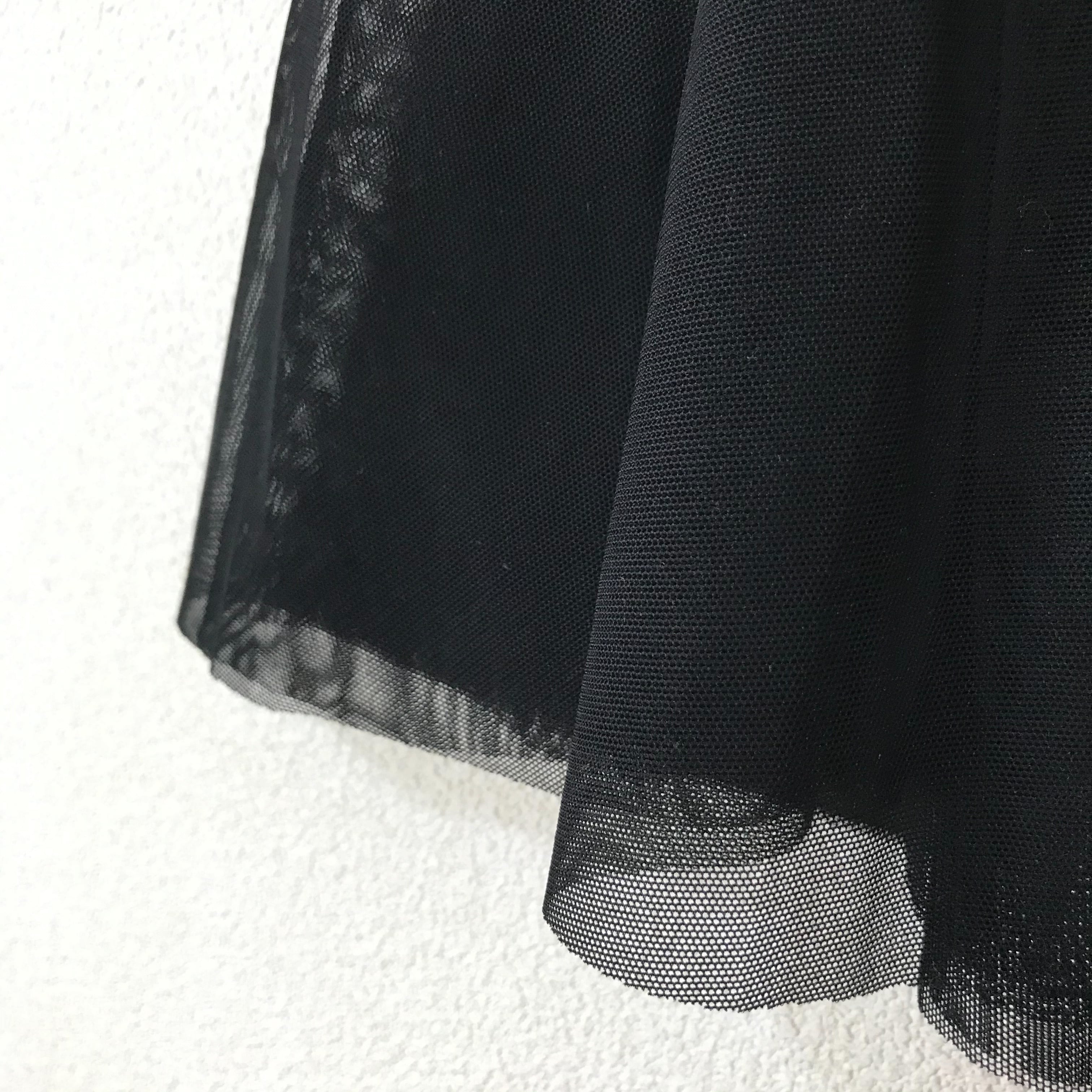 ◇[SHORT] Minimalist Ballet Skirt : Black (ショート丈・プルオン