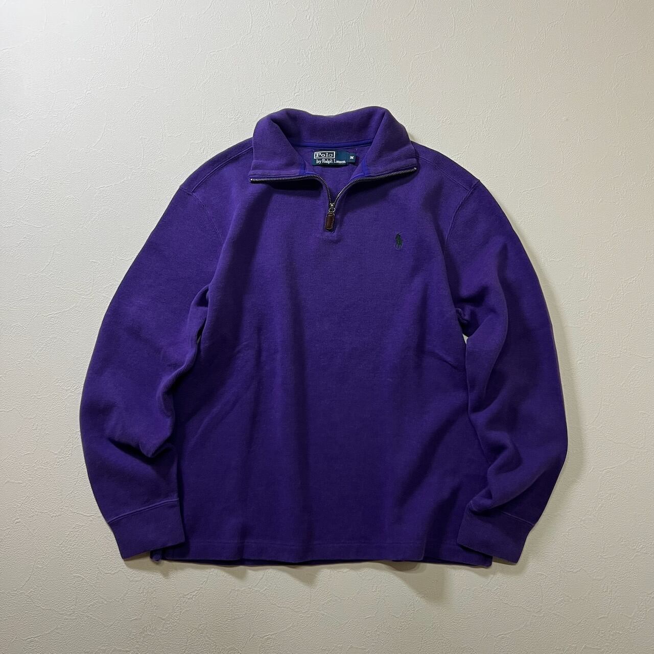 Ralph Lauren ハーフジップ コットン ニット ラルフローレン パープル