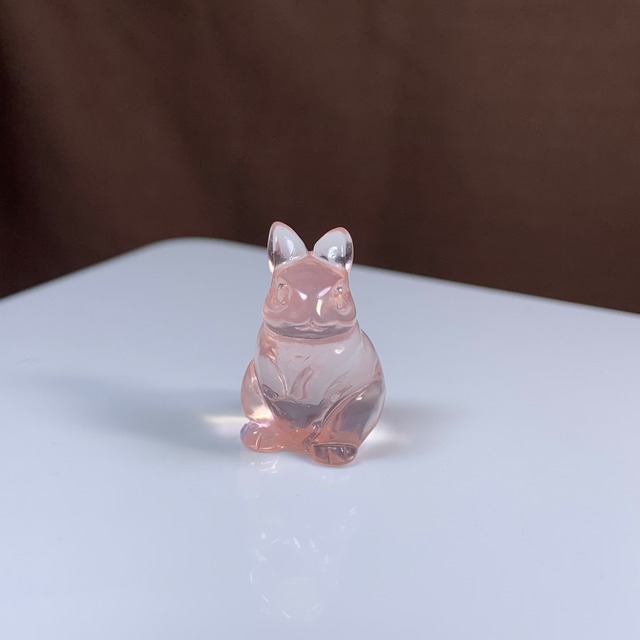 11.超透明☆モザンビーク産ローズクォーツ・うさぎさん
