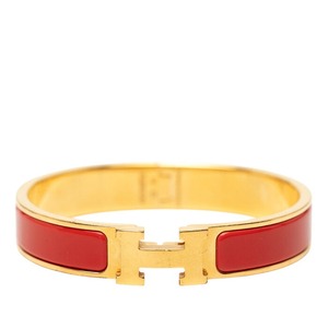 エルメス クリックH PM ブレスレット バングル ゴールド レッド メッキ レディース HERMES 【中古】