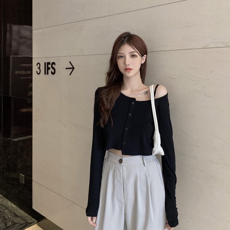 ファッションスーツレディース2020年秋新作ショートスタイル長袖Tシャツスーツワイドレッグパンツツーピーストレンド ドラファッションホール38432266316