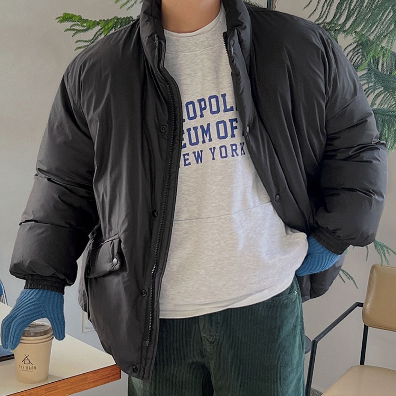 ハイエンドスタンドカラーコットンブルゾン　1009