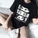 ✞✝✞ ダークブラックTシャツ シャツブラウスプリント ロング コットン ✞✝✞ ゴスロリ SM ミリ 甘ロリ クラロリ 和ロリ エレガント 黒ロリ 姫ロリ 華ロリ AA-AA1943459