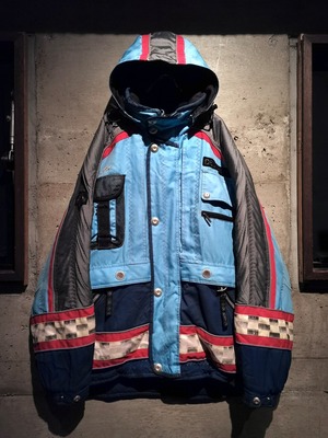 【Caka】"DESCENTE" Vintage Loose Technical Gimmick Hoodie Pullove