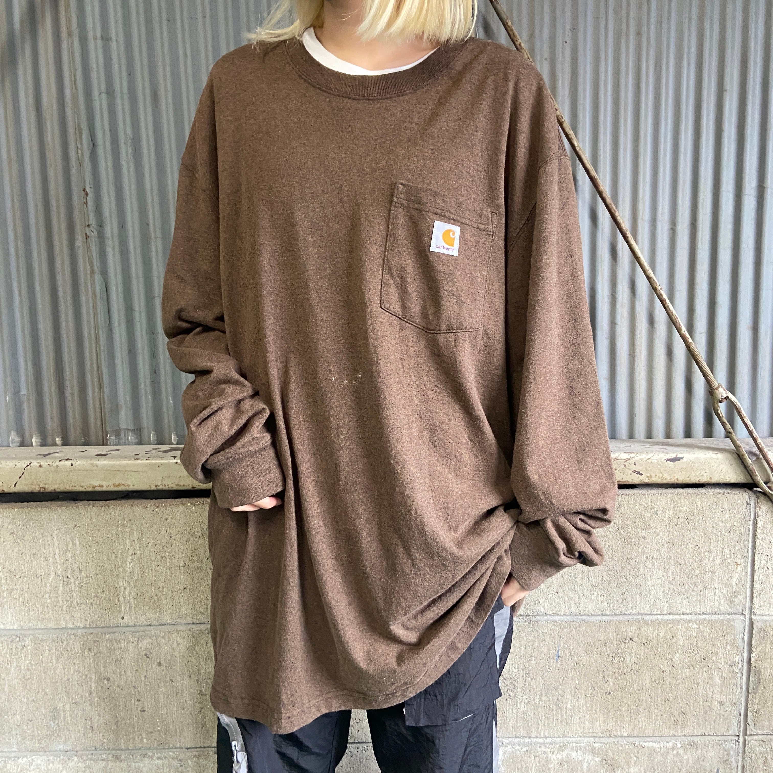 カーハート Carhartt ORIGINAL FIT 半袖 ワンポイントロゴポケットTシャツ メンズXL /eaa322607