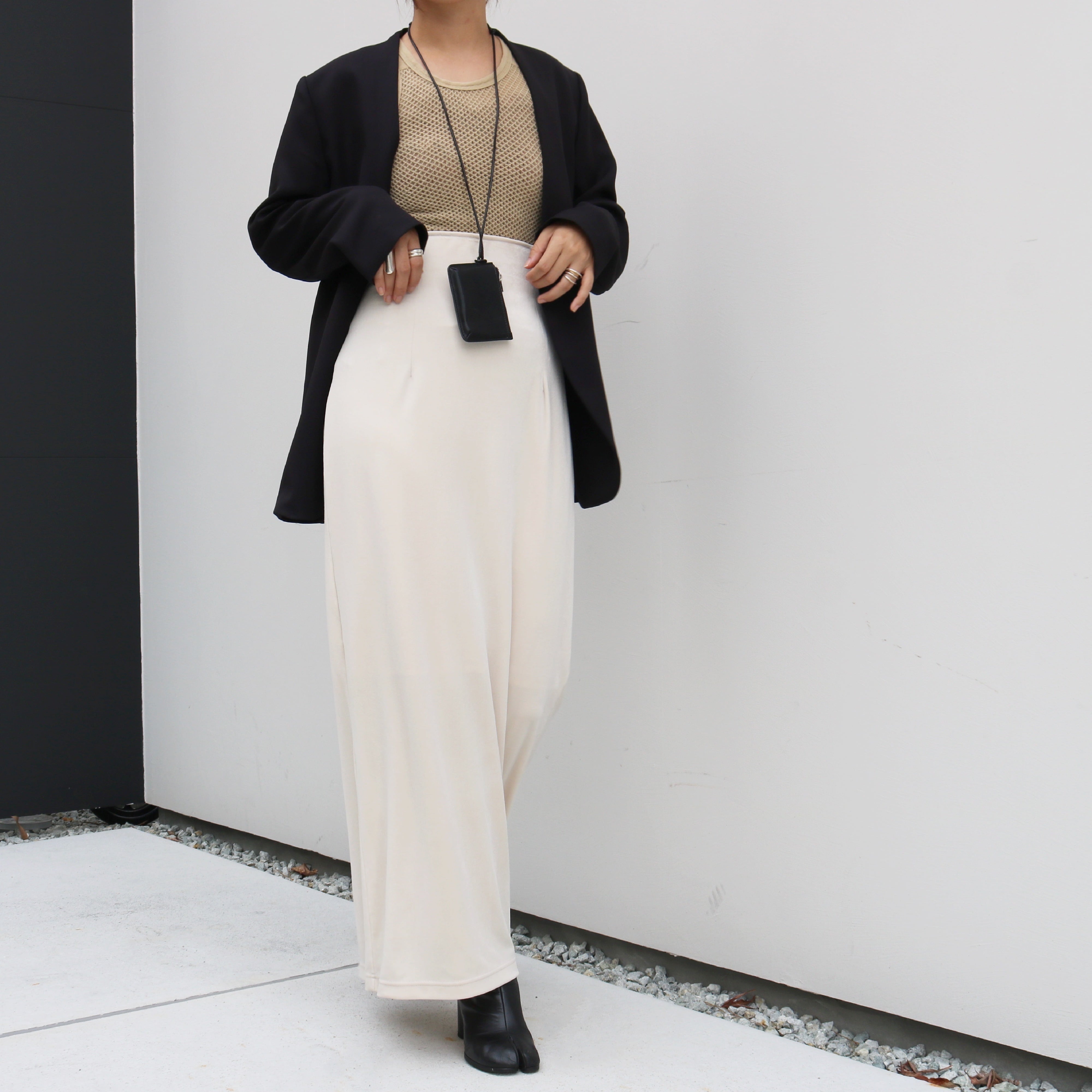 high-waist velours skirt -made in Japan - | aéré