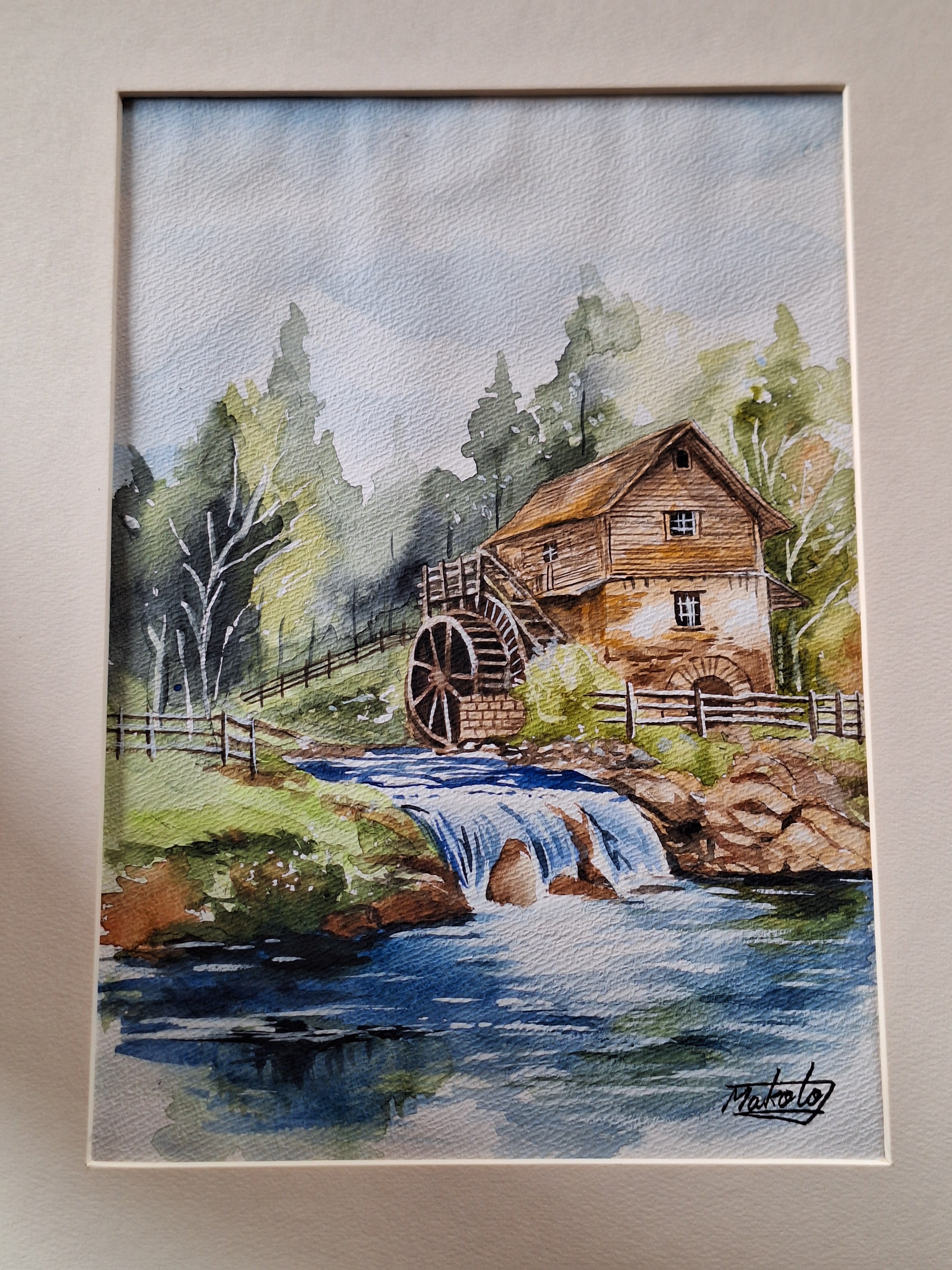 水彩画 水車小屋 | 工房 和み