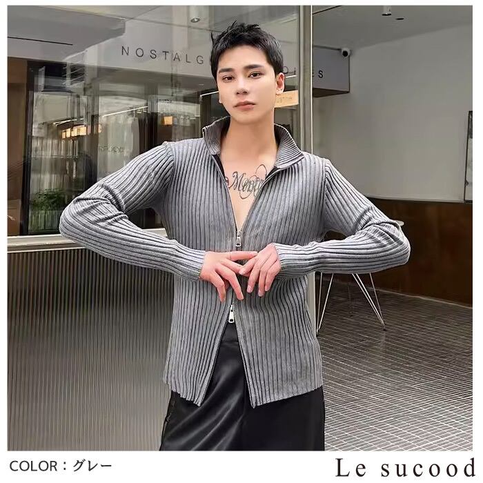 美品✨ハイネック長袖ニット フルジップ ダブルジップ 黒 ウール100 リブ素材 楽天市場】【Le sucood】 ハイネックダブルジップリブニット ジップ