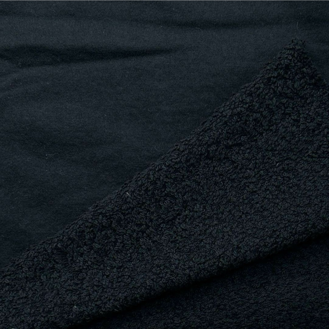 ★AM124◆1m◆ラスト1点‼◆綿100%ブークレー裏毛ニット生地◆ブラック