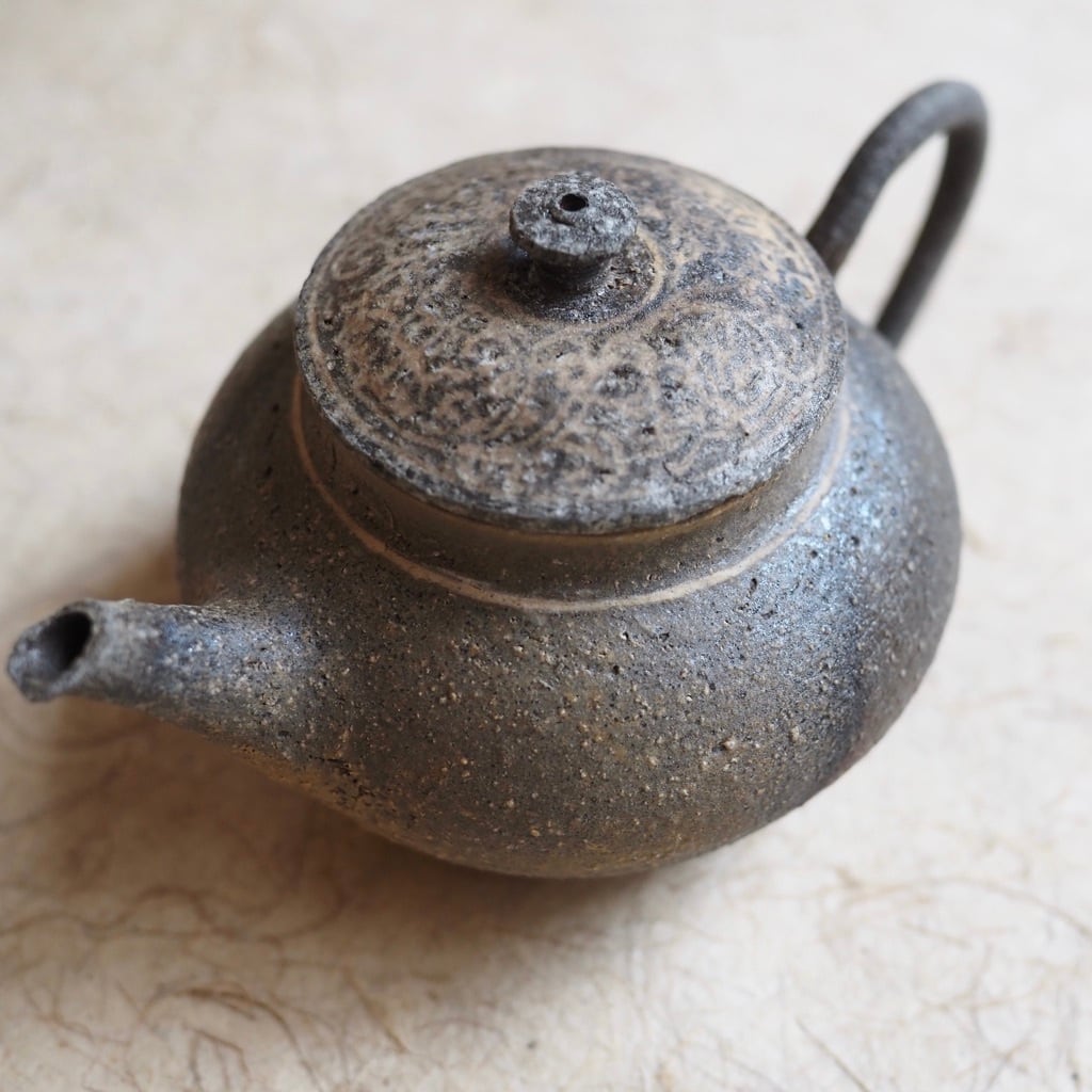 土本訓寛・久美子/焼締象嵌 茶壺②
